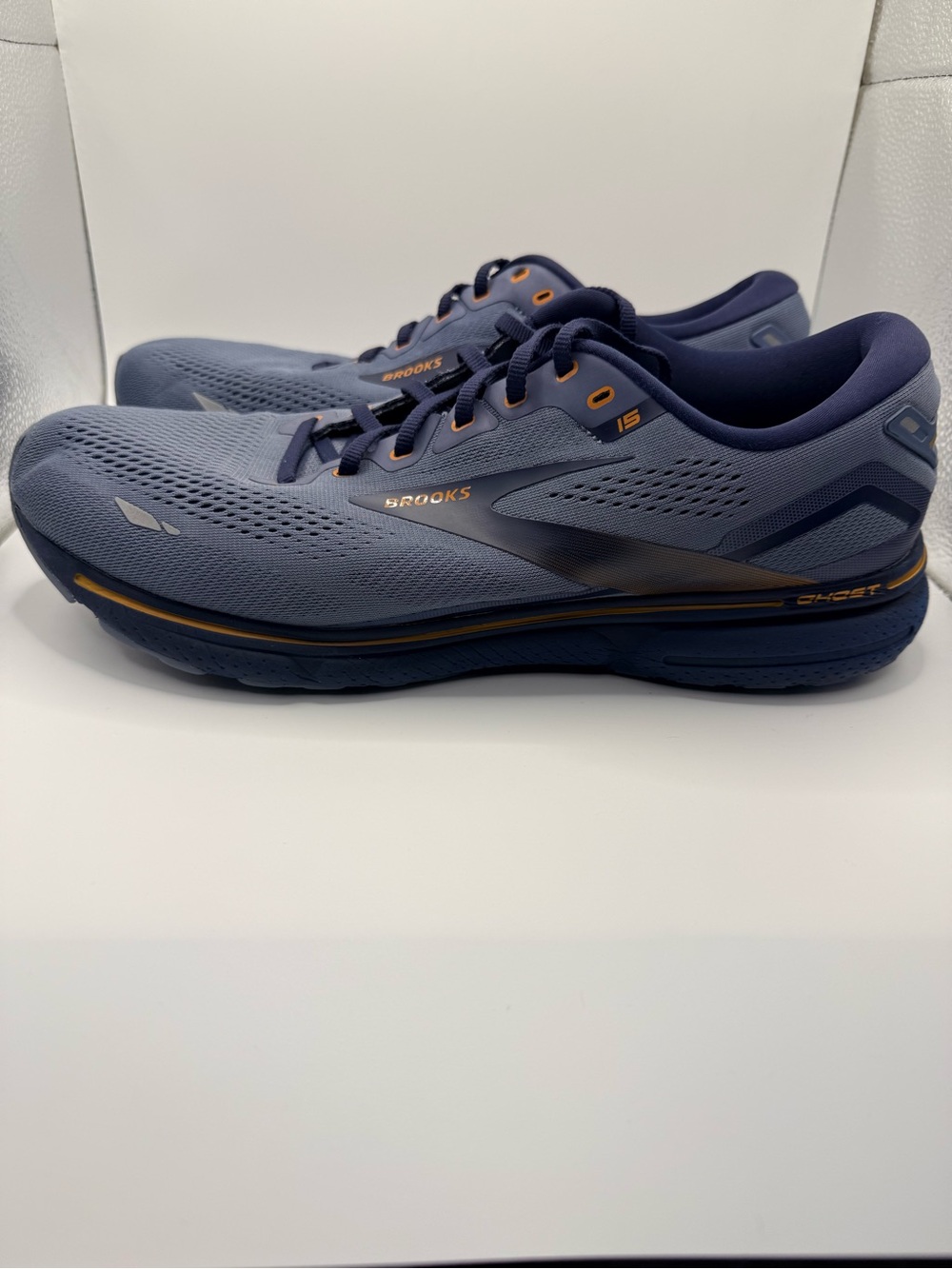 BROOKS Ghost 15 Men’s Running Walking Athletic Shoes Blue Orange Size 14